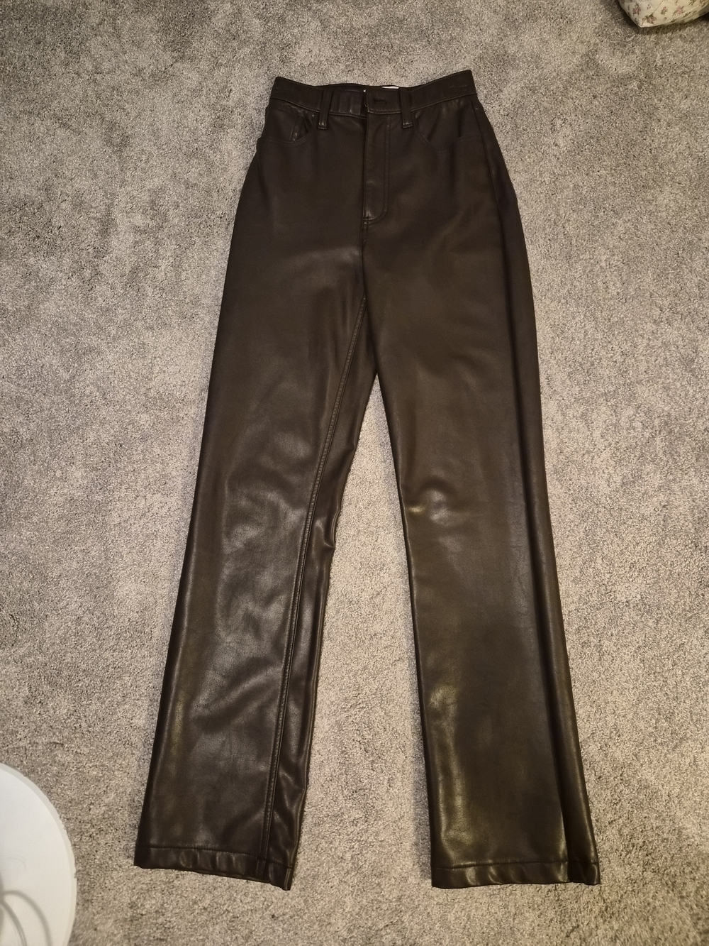 Abercrombie & Fitch Brown Ultra High Rise Straight Faux Leather Pants